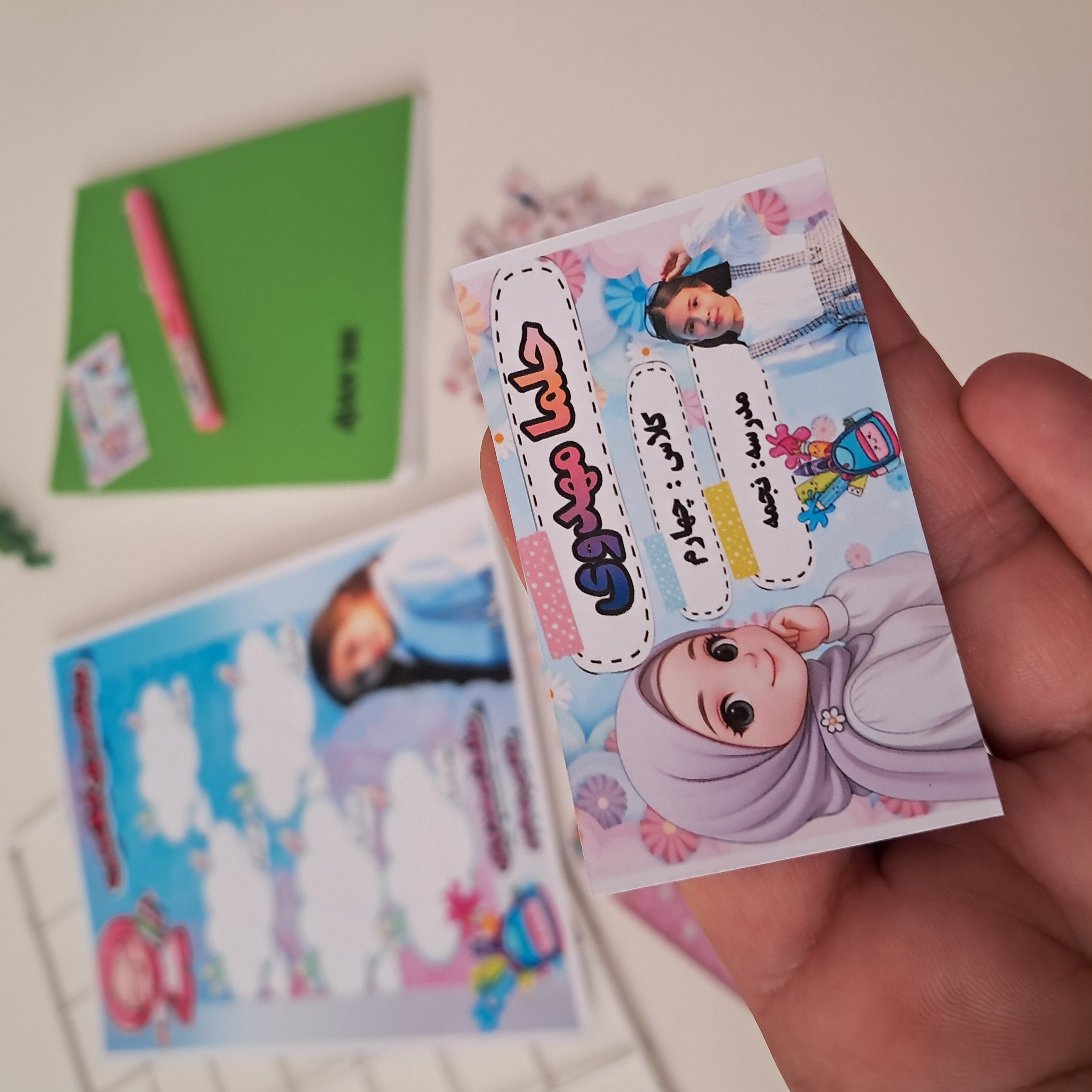 پک برچسب مدرسه با عکس و نام و طرح اختصاصی دانش آموز طرح حجاب